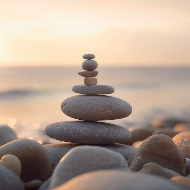 Stacked rocks symbolizing support and balance